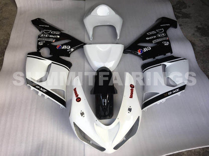 Fairings For Kawasaki ZX6R 636 White Black elf ZX6R (2005-2006)