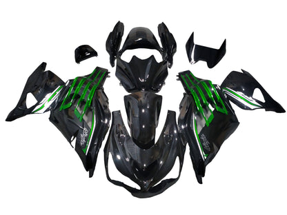 Fairings For Plastics Kawasaki ZX14R Ninja Black Green (2012-2021)