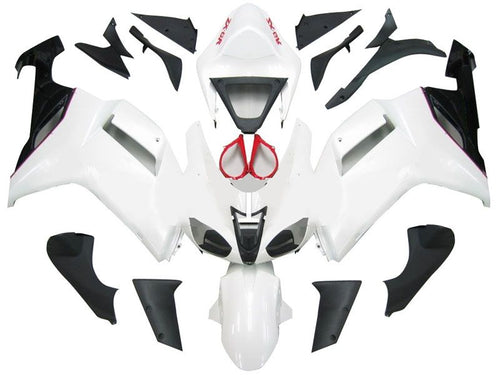 Fairings For Kawasaki ZX6R ZX636 Pure White Red Black ZX6R  (2007-2008)