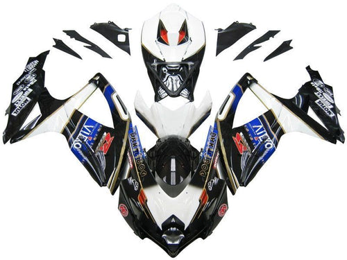 Fairings For Suzuki GSXR 600 750 Black White Suzuki  (2008-2009-2010)