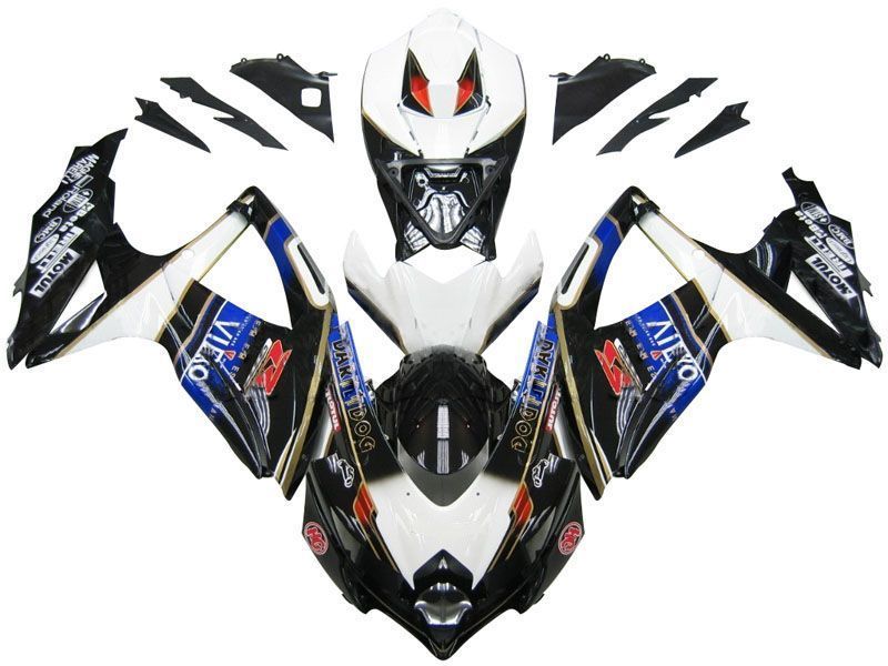 Fairings For Suzuki GSXR 600 750 Black White Suzuki  (2008-2009-2010)