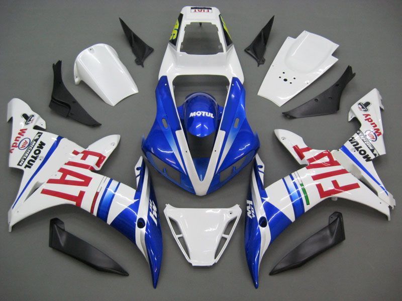 Fairings For Yamaha YZF-R1 White Blue No.46 FIAT  (2002-2003)
