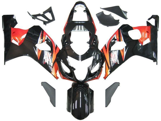 Fairings For Suzuki GSXR 600 750 Black Orange GSXR  (2004-2005)
