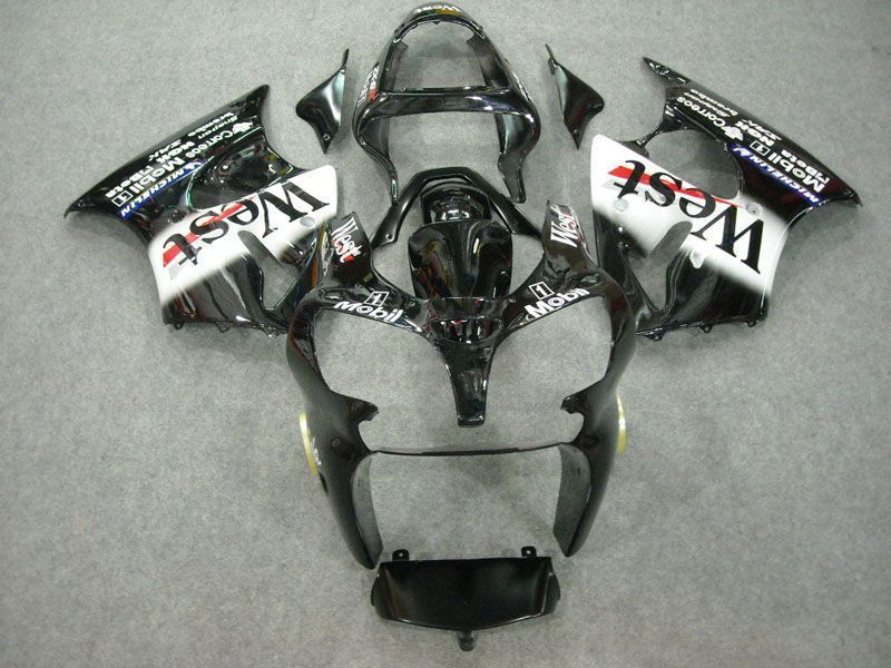 Fairings For Plastics Kawasaki ZX6R 636 Black West  (2000-2002)