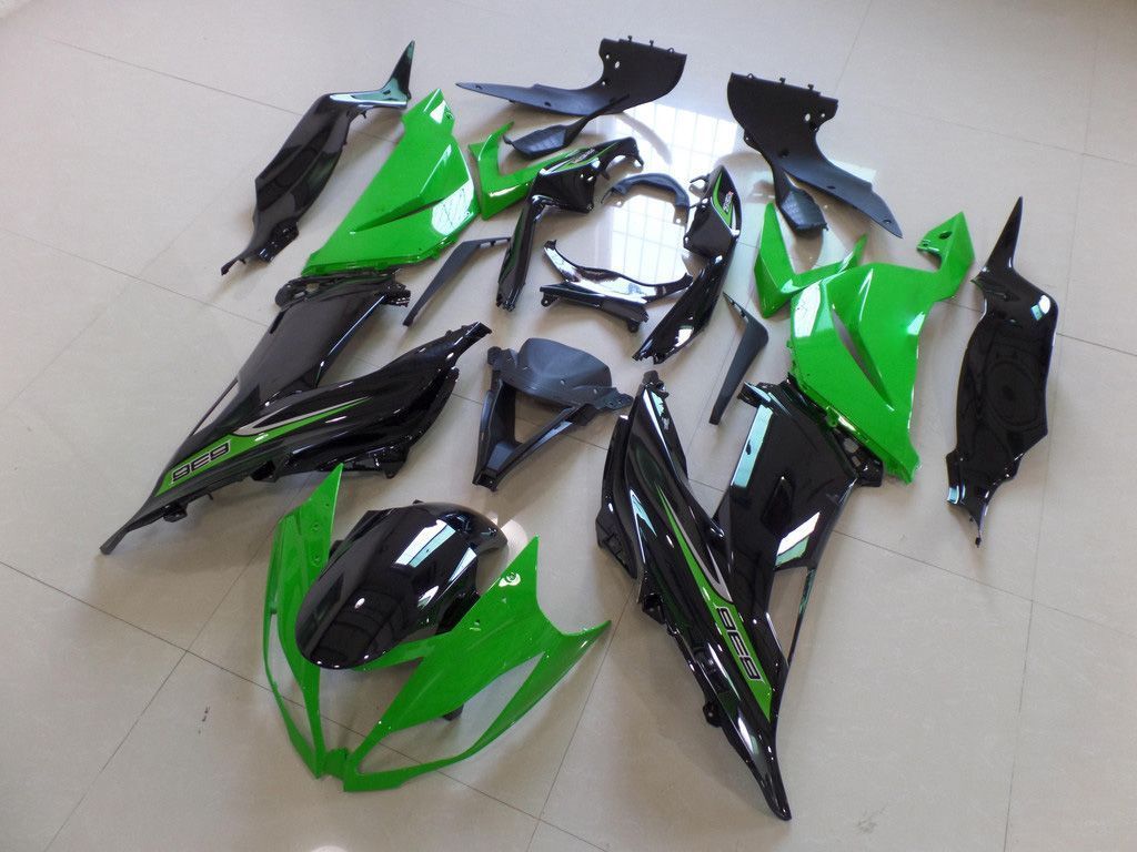 Fairings For Kawasaki ZX-6R, 2013-2014 - Green & Black OEM
