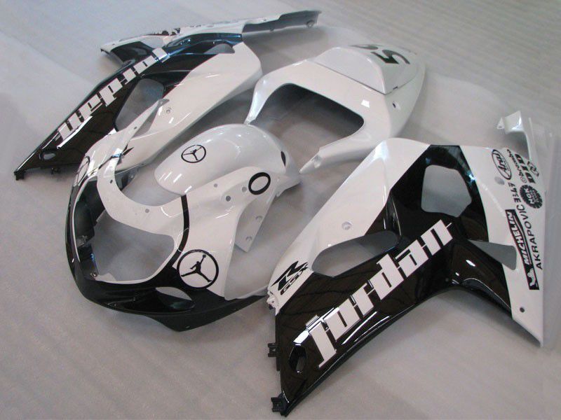 Fairings For Suzuki - GSXR600-750 K1 2001-2003 Black White