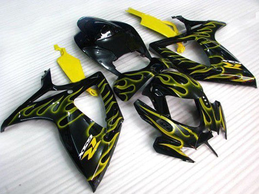 Fairings For Suzuki - GSXR600-750 K6 06-07 Yellow Flame
