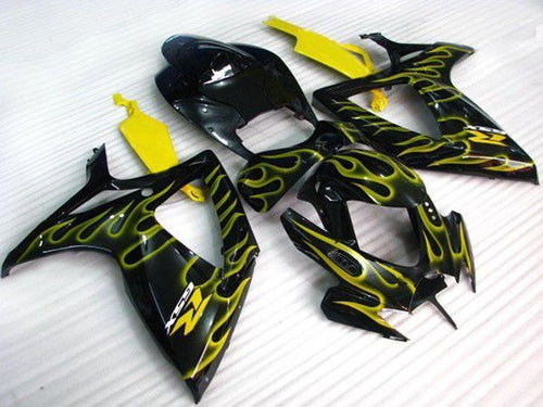 Fairings For Suzuki - GSXR600-750 K6 06-07 Yellow Flame