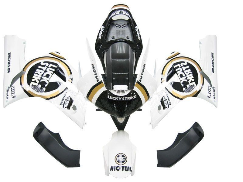 Fairings For Kawasaki ZX6R 636 White Black  (2003-2004)
