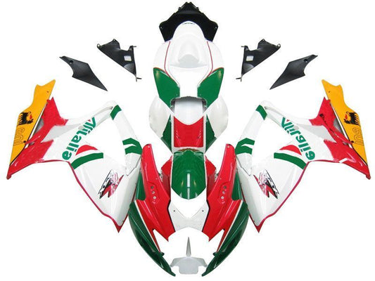Fairings For Suzuki GSXR 600 750 White Red Green Alitalia  (2006-2007)
