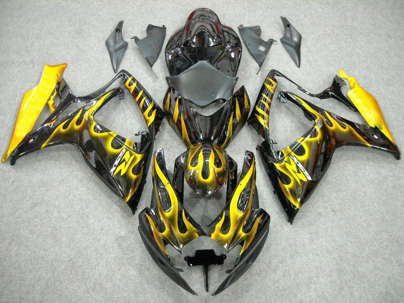 Fairings For Suzuki - GSXR600-750 K6 06-07 Gold Flame