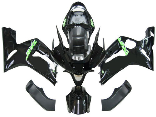Fairings For Kawasaki ZX6R 636 Black Green ZX6R  (2003-2004)