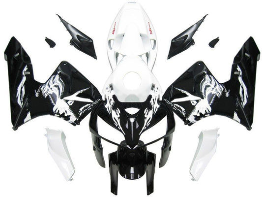 Fairings For Honda CBR 600 RR White & Black Tribal  (2005-2006)