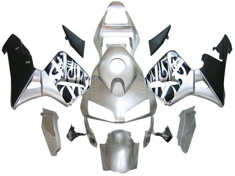 Fairings For Honda CBR 600 RR Silver & Black Flame  (2003-2004)