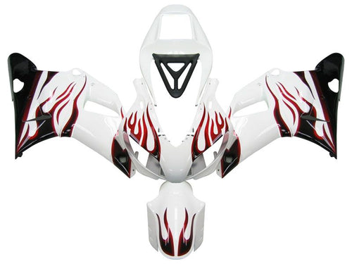 Fairings For Yamaha YZF-R1 White & Red Flame R1  (1998-1999)