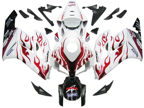 Fairings For Honda CBR 1000 RR White & Red Flame Shark  (2004-2005)