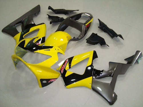 Fairings For Honda - CBR900RR 929 2000-2001 Yellow Silver & Black