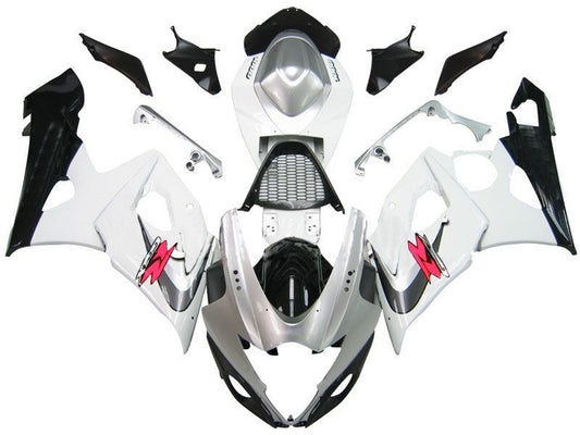 Fairings For Suzuki GSXR 1000 White & Silver GSXR  (2005-2006)