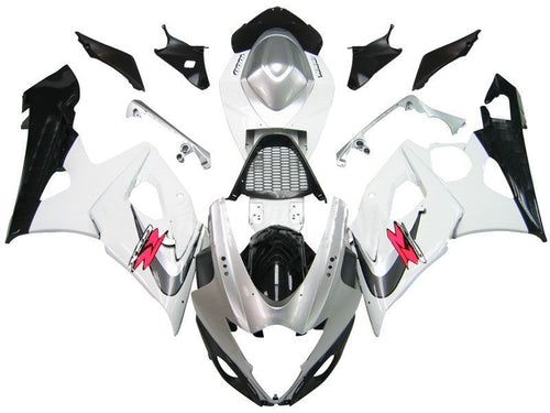 Fairings For Suzuki GSXR 1000 White & Silver GSXR  (2005-2006)