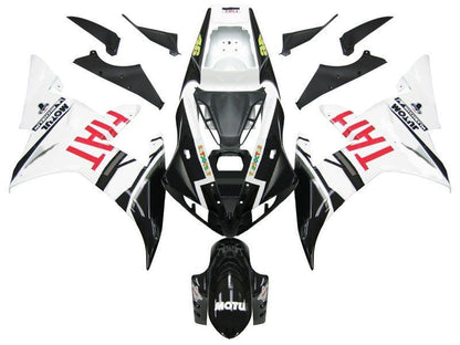 Fairings For Yamaha YZF-R1 Black White No.46 FIAT  (2002-2003)