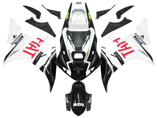 Fairings For Yamaha YZF-R1 Black White No.46 FIAT  (2002-2003)