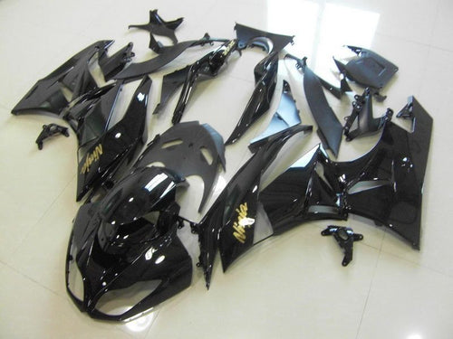 Fairings For Kawasaki ZX-6R, 2009-2012 - All Black with Gold Sticker
