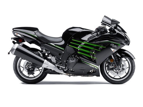 Fairings For Plastics Kawasaki ZX14R Ninja Black Green (2012-2021)