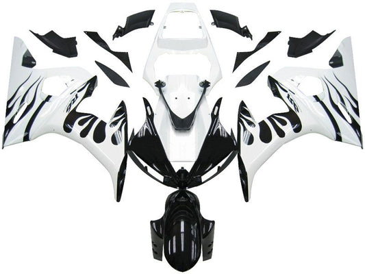 Fairings For Yamaha YZF-R6 White Flame Black R6  (2005)