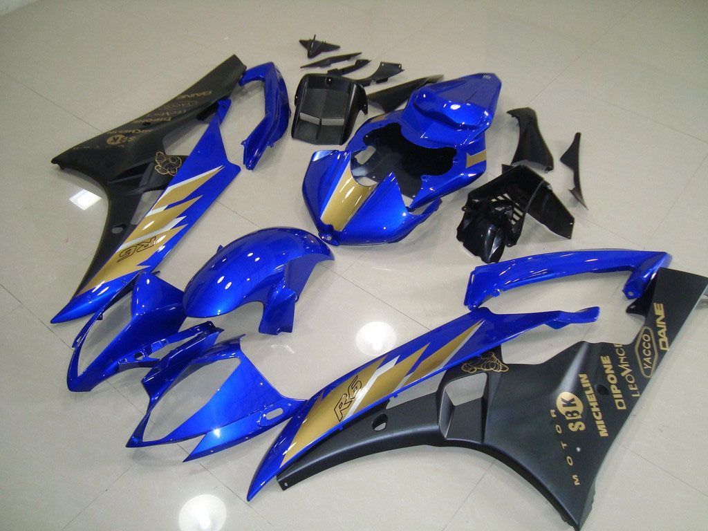 Fairings For Yamaha R6, 2006-2007 - Black Blue with Gold Sticker