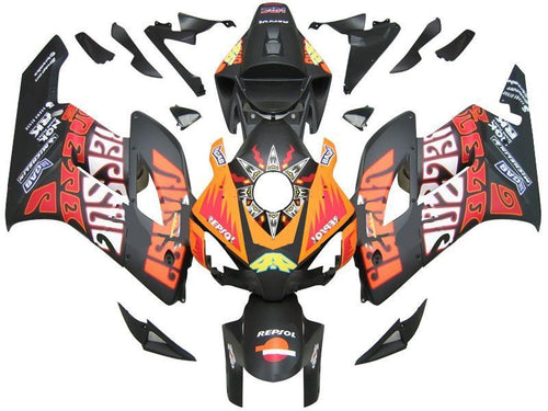 Fairings For Honda CBR 1000 RR Black Orange Valentino Rossi  (2004-2005)