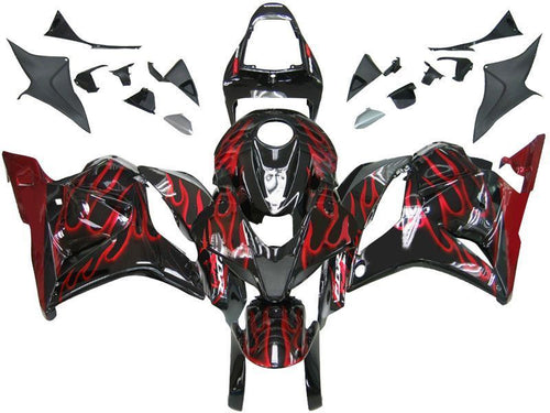 Fairings For Honda CBR 600 RR Black & Red Flame  (2009-2012)