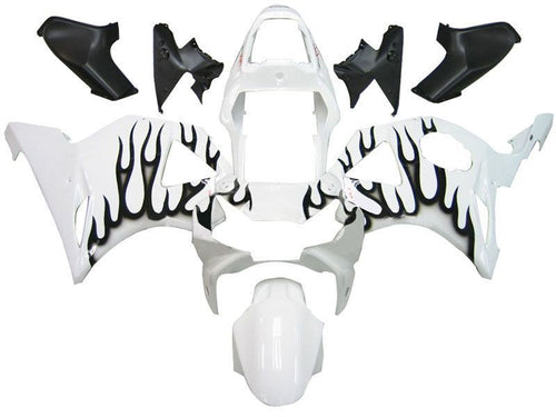 Fairings For Honda CBR 954 RR White & Black Flame  (2002-2003)