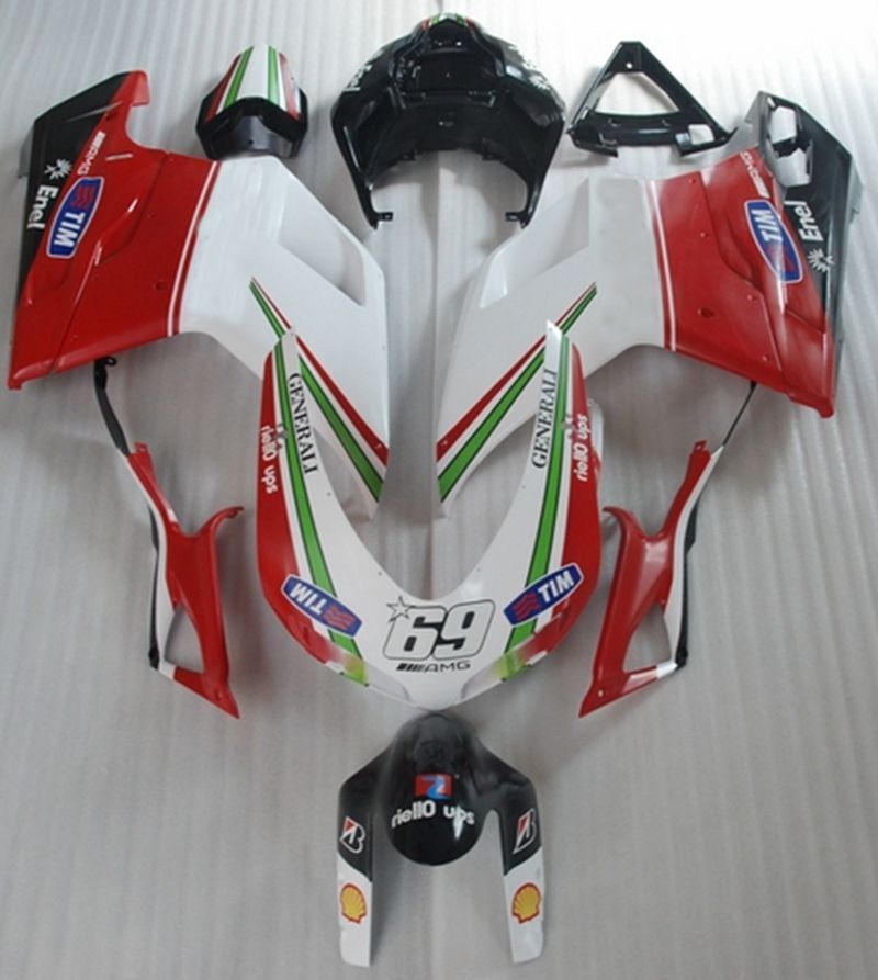 Fairings For Ducati 1098 1198 848 (2007-2011) Red White Black