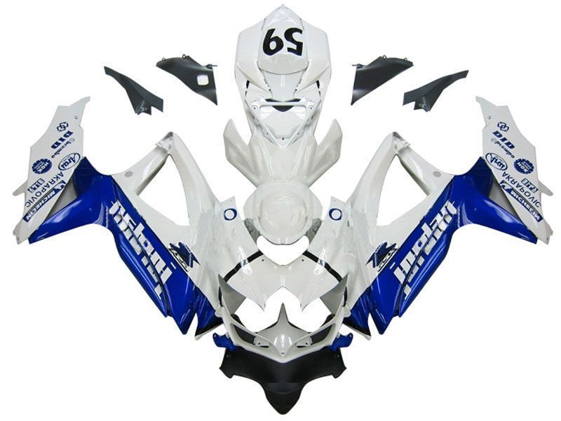 Fairings For Suzuki GSXR 600 750 White Blue Jordan  (2008-2009-2010)