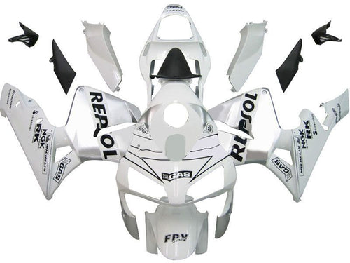 Fairings For Honda CBR 600 RR White & Silver Repsol  (2003-2004)
