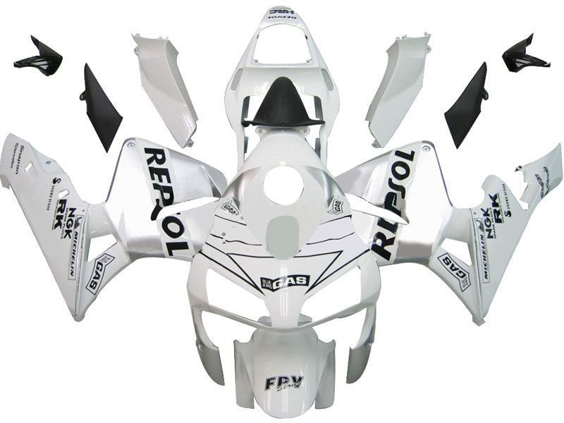 Fairings For Honda CBR 600 RR White & Silver Repsol  (2003-2004)