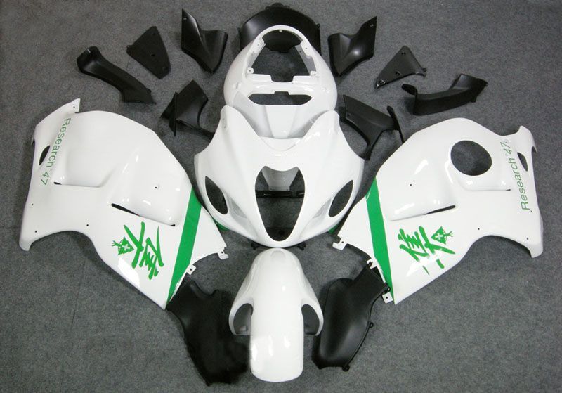 Fairings For Suzuki GSX1300R Hayabusa White Green Research47  (1996-2007)