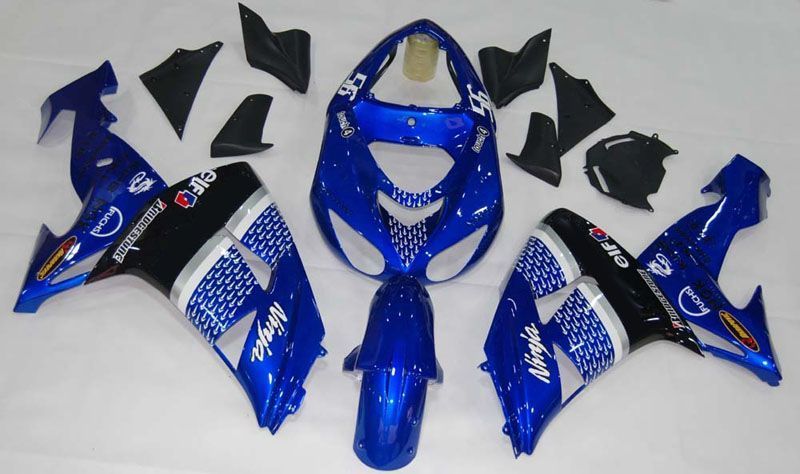 Fairings For Kawasaki ZX 10R Blue Black No.56 Nakano (2006