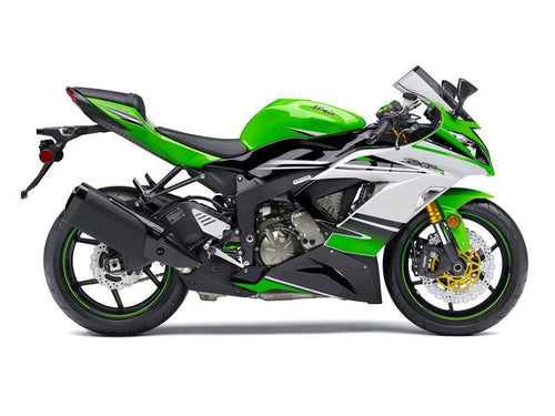 Fairings For Plastics Kawasaki ZX6R 636 Green White Ninja (2013-2018)