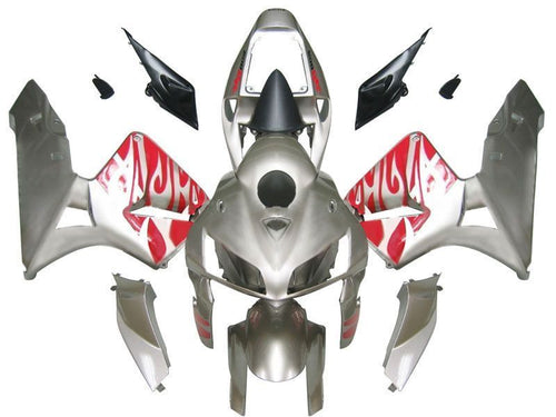 Fairings For Honda CBR 600 RR Silver & Red Tribal  (2005-2006)