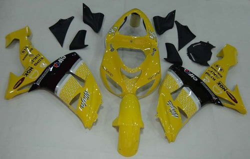 Fairings For Kawasaki ZX 10R Yellow Black No.56 Nakano  (2006-2007)