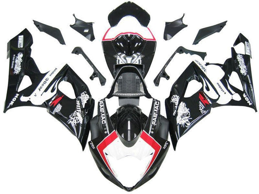 Fairings For Suzuki GSXR 1000 Black White Suzuki GSXR  (2005-2006)