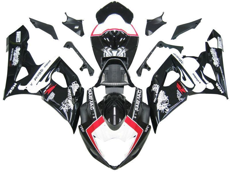 Fairings For Suzuki GSXR 1000 Black White Suzuki GSXR  (2005-2006)