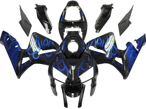 Fairings For Honda CBR 600 RR Black & Blue Flame  (2005-2006)