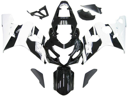 Fairings For Suzuki GSXR 600 750 Black White Suzuki GSXR  (2004-2005)