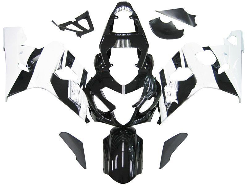 Fairings For Suzuki GSXR 600 750 Black White Suzuki GSXR  (2004-2005)