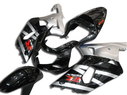 Fairings For Suzuki - GSXR600-750 K1 2001-2003 Black Silver