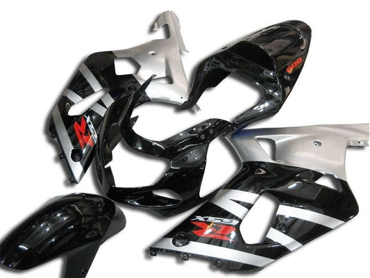 Fairings For Suzuki - GSXR600-750 K1 2001-2003 Black Silver