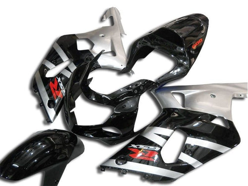 Fairings For Suzuki - GSXR600-750 K1 2001-2003 Black Silver
