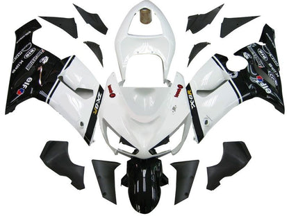 Fairings For Kawasaki ZX6R 636 White Black elf ZX6R  (2005-2006)